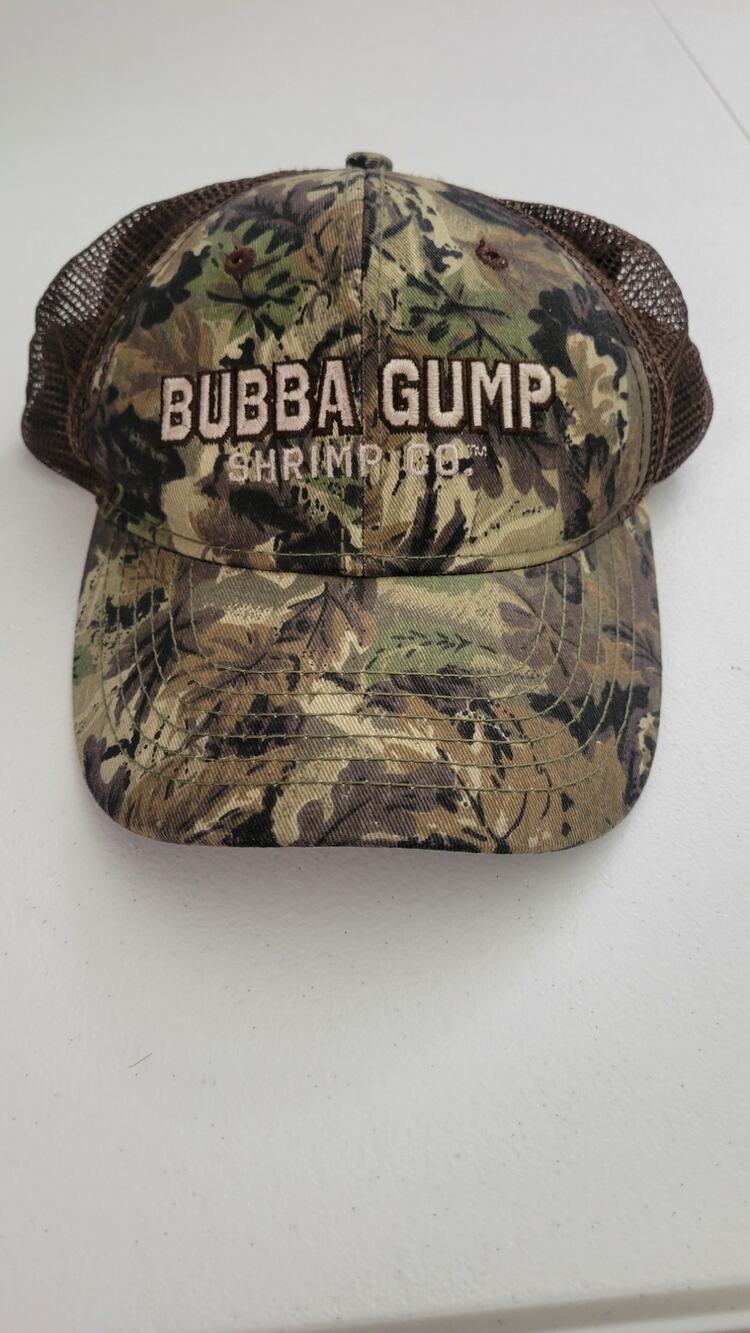 Bubba Gump Shrimp Co Camo Trucker Hat Snapback Brown Mesh Adjustable Cap